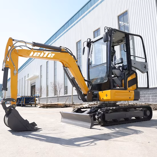 0,8t/1t/1,2t/1,7t/2,0t pequeno mini-escavadeira elétrica chassi diesel telescópico acessórios por atacado Fazenda personalizada/construção com CE/Euro5 Mini escavadeira